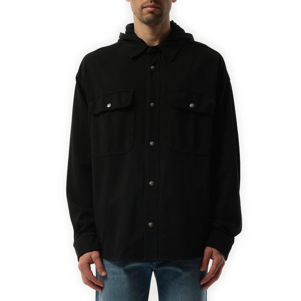 Black denim shirt
