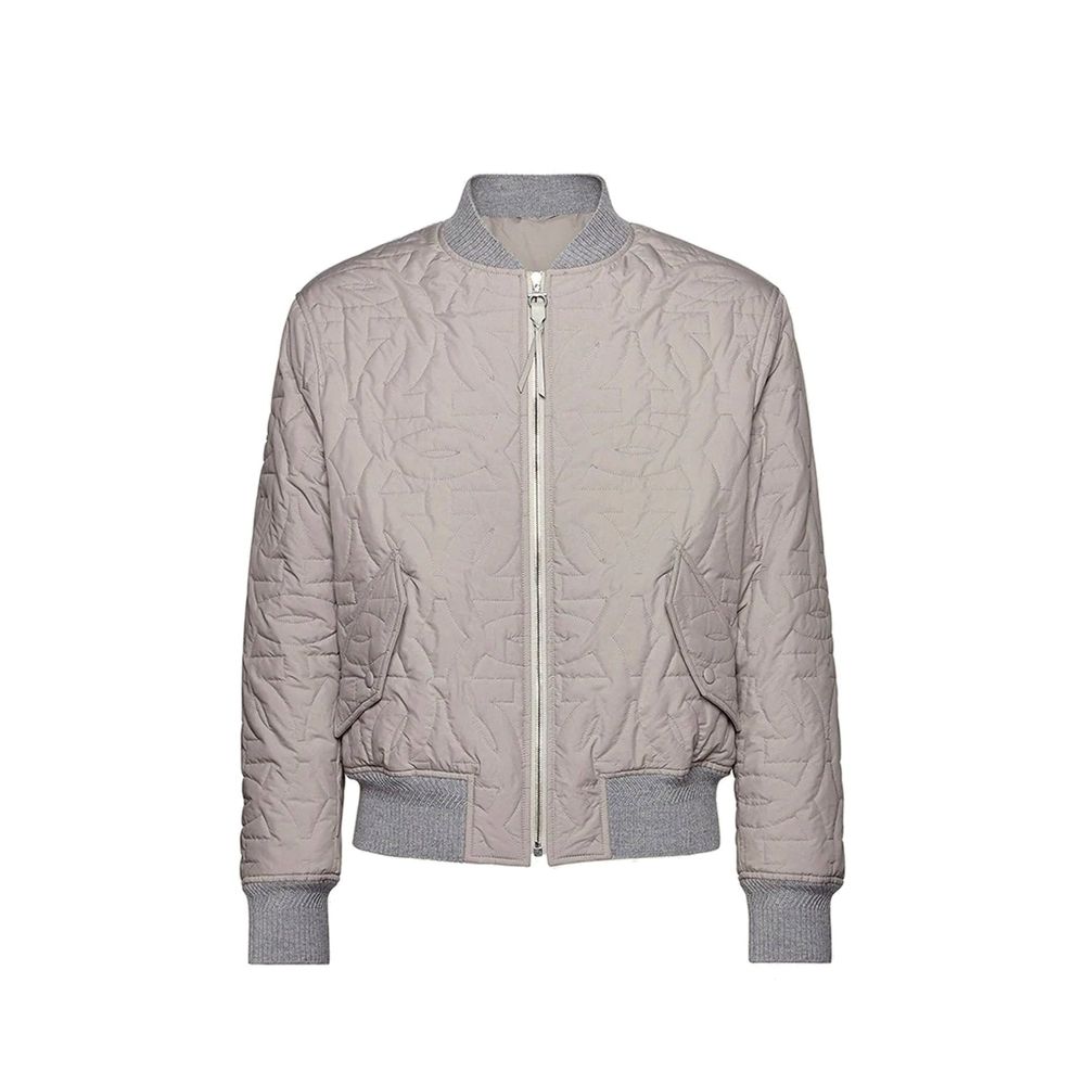 Grey polyester bomber jacket