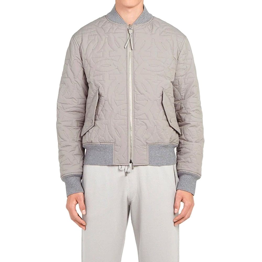 Grey polyester bomber jacket