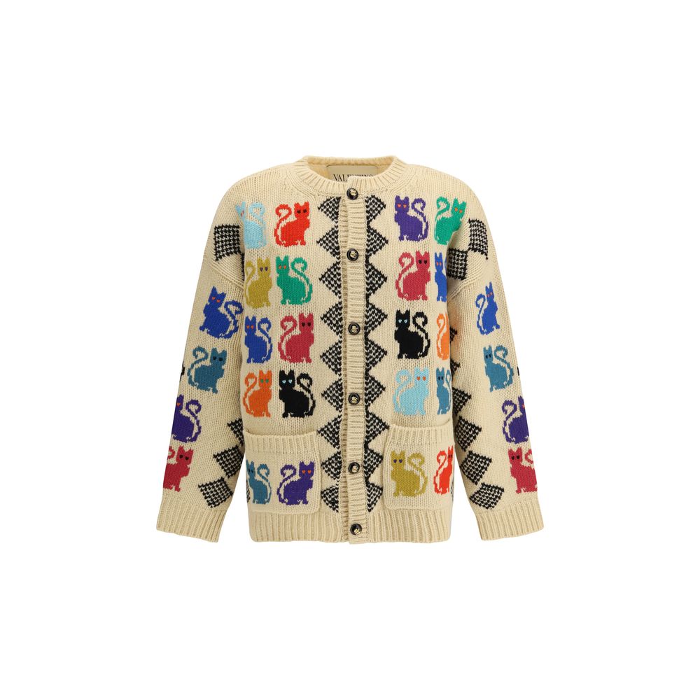 Multicolor wool fleece cardigan