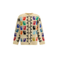 Multicolor wool fleece cardigan