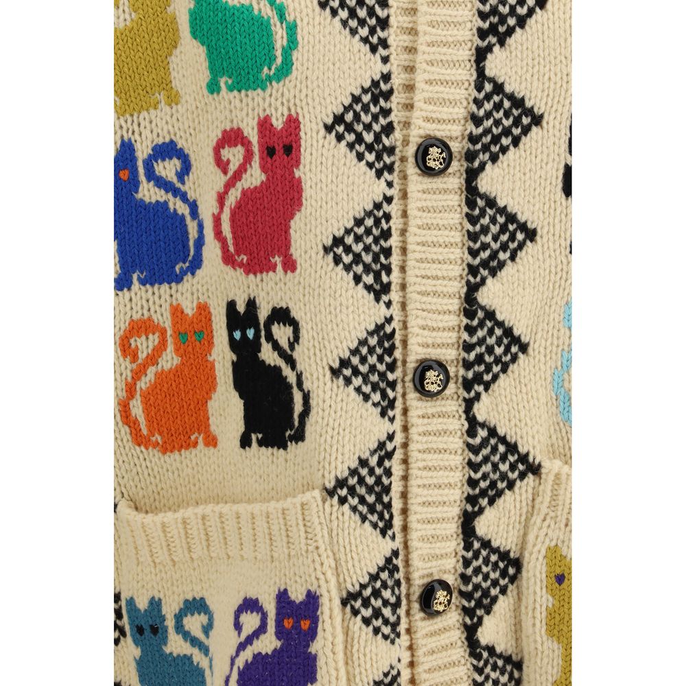Multicolor wool fleece cardigan