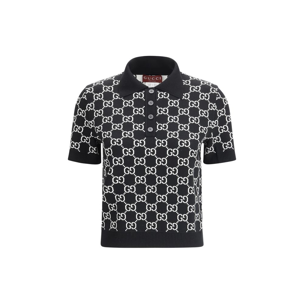 Polo in jacquard di lana