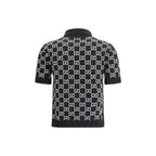 Polo in jacquard di lana
