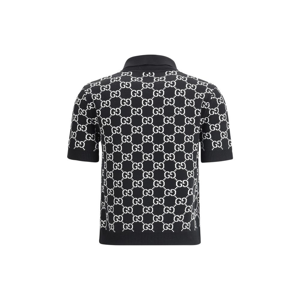 Polo in jacquard di lana
