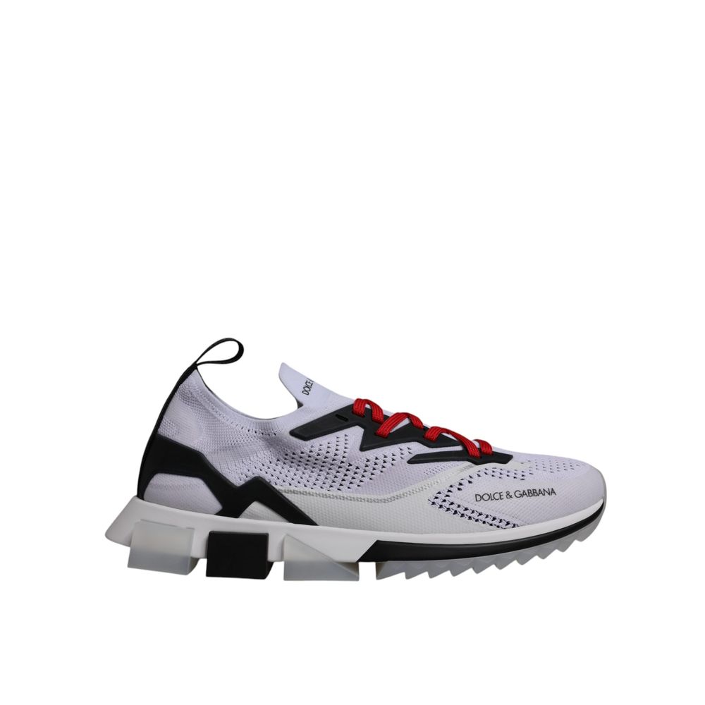Black and white polyester sports sneakers