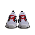 Black and white polyester sports sneakers