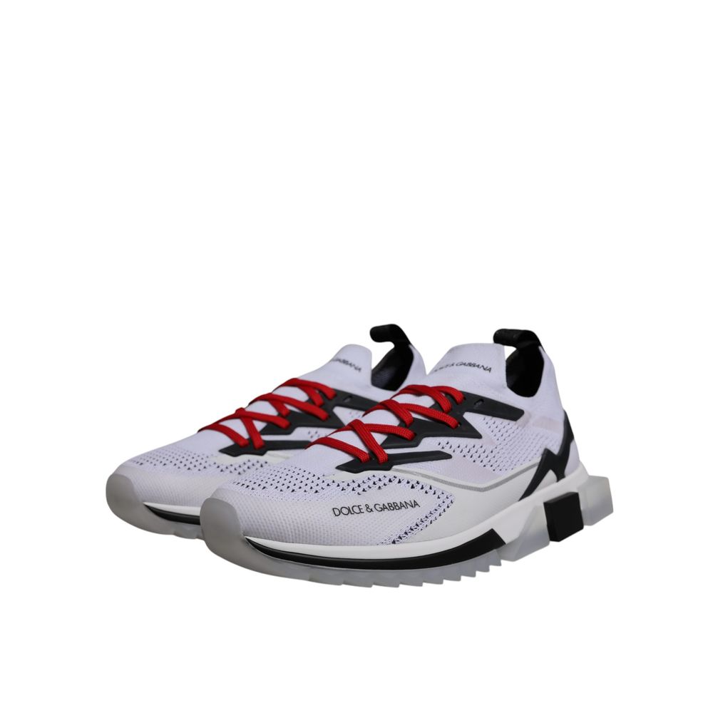 Black and white polyester sports sneakers