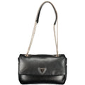 Women's black polyurethane handbag