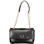 Women's black polyurethane handbag