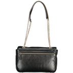 Women's black polyurethane handbag