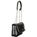 Women's black polyurethane handbag