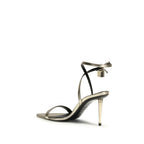 Golden calfskin stiletto sandals