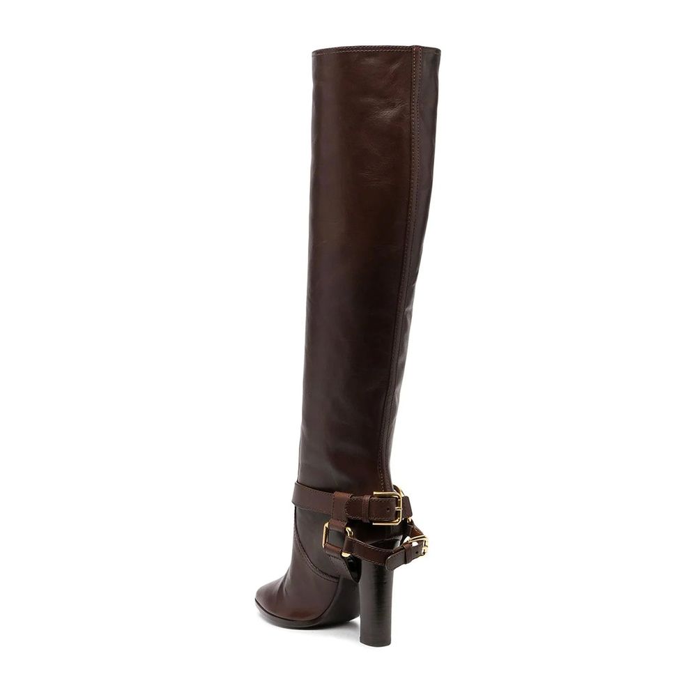 Brown calfskin boots