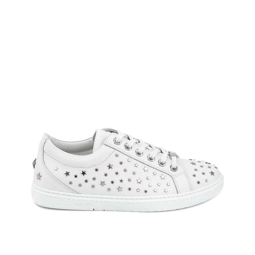 Low-top white calfskin sneakers