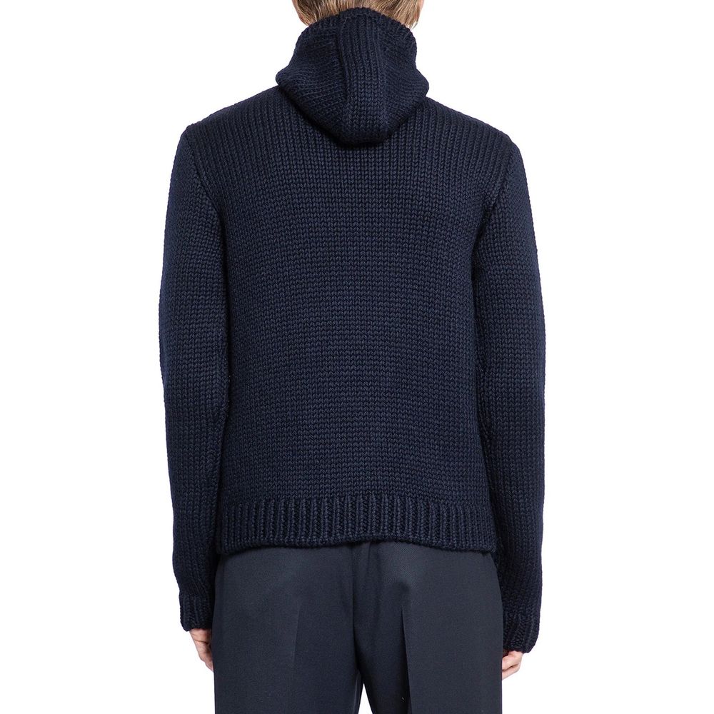 Blue wool turtleneck sweater