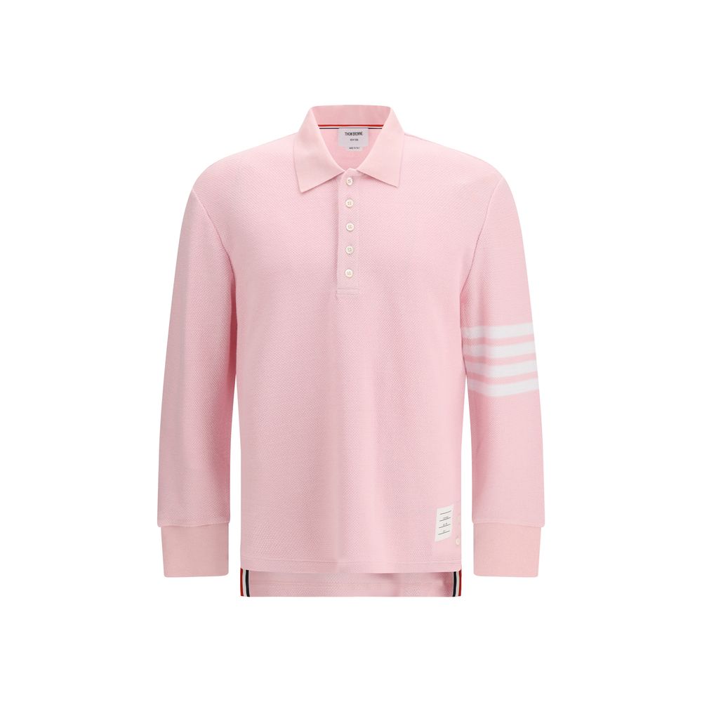Polo a maniche lunghe Textured Piqué 4-Bar in cotone