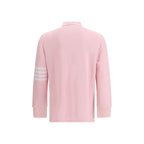 Polo a maniche lunghe Textured Piqué 4-Bar in cotone