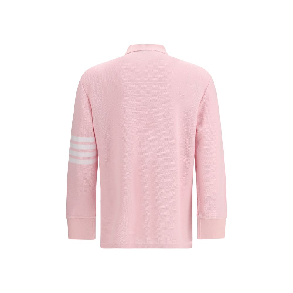 Polo a maniche lunghe Textured Piqué 4-Bar in cotone