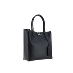 Borsa tote nera con logo frontale
