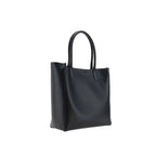 Borsa tote nera con logo frontale