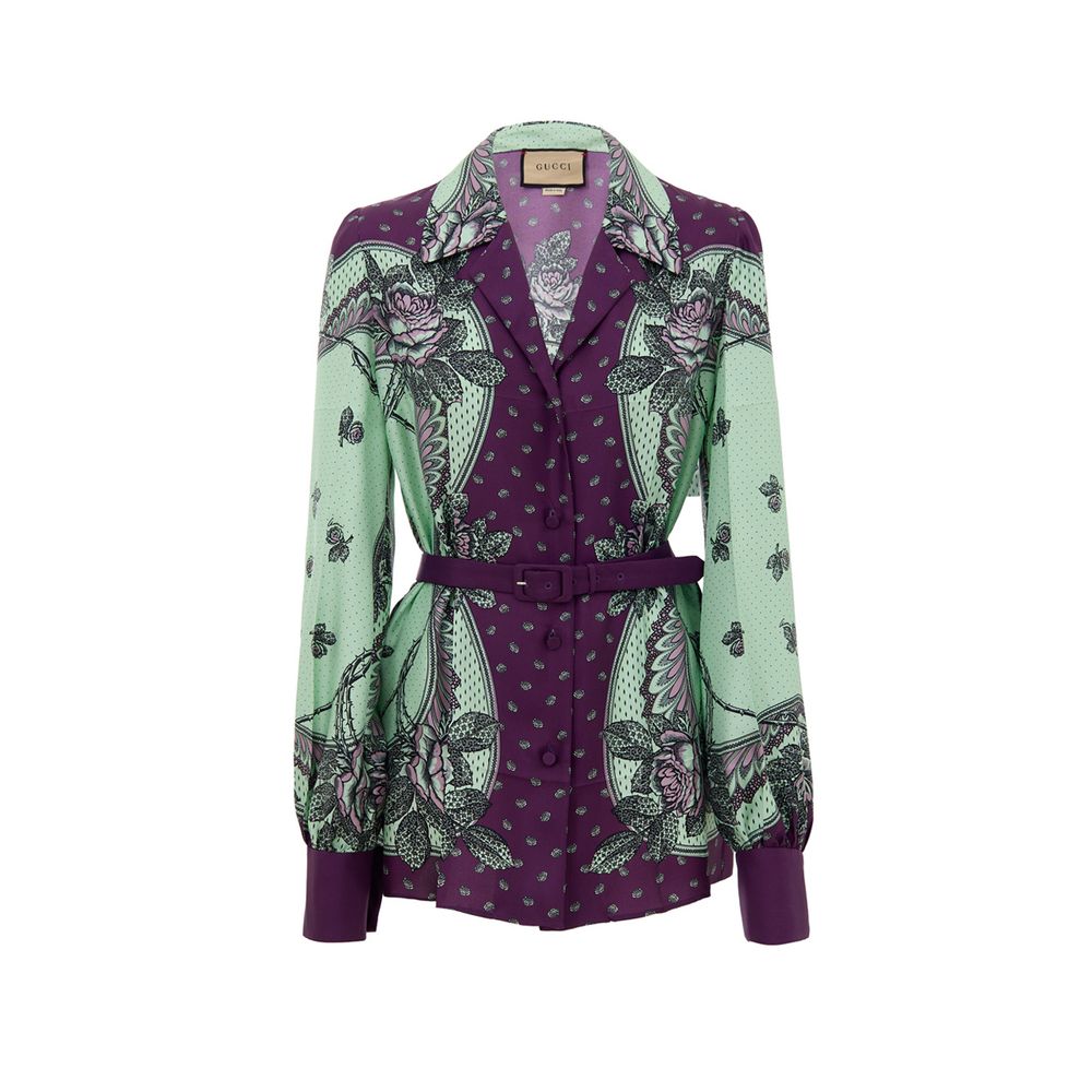 Camicia in seta bicolore