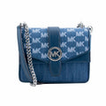 Blue canvas shoulder bag