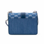 Blue canvas shoulder bag