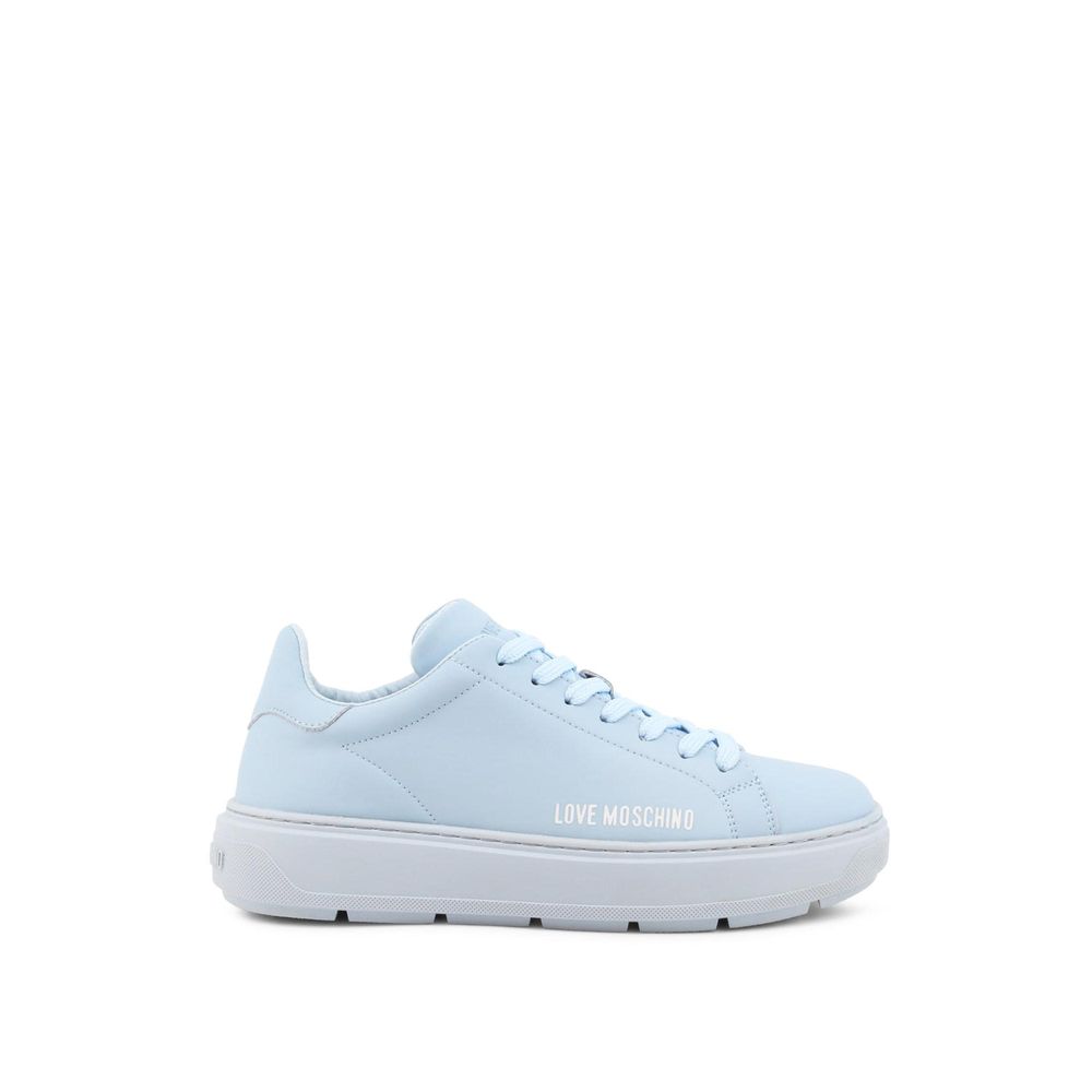 Sneakers basse blu in pelle