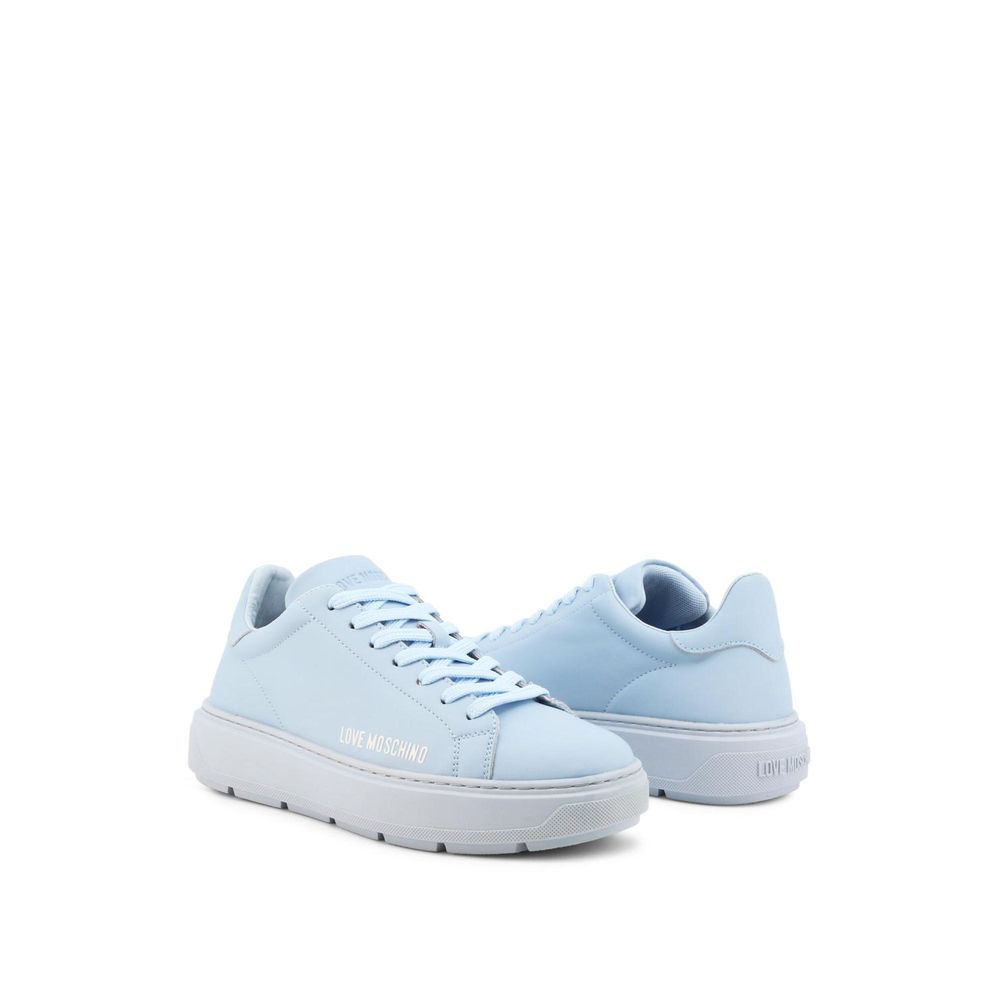 Sneakers basse blu in pelle
