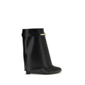 Black calfskin ankle boots