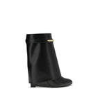 Black calfskin ankle boots