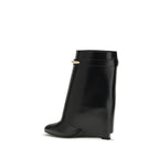 Black calfskin ankle boots