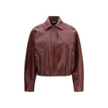 Giacca in pelle bordeaux