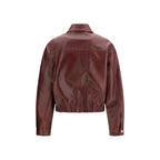 Giacca in pelle bordeaux