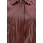 Giacca in pelle bordeaux
