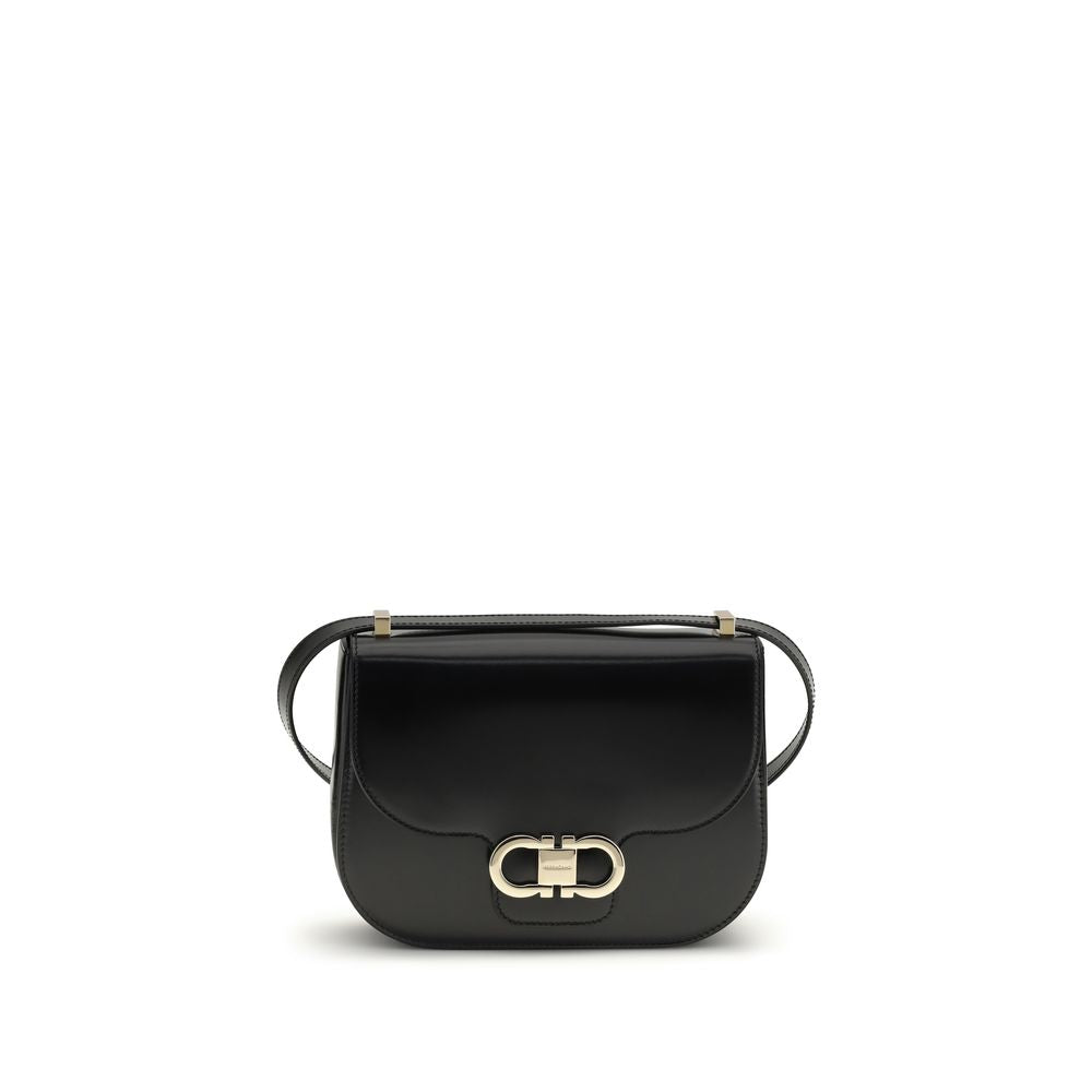 North-South Double Gancini Shoulder Bag
