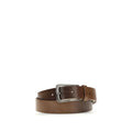 Leather belt with a sparkling buckle