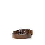 Leather belt with a sparkling buckle