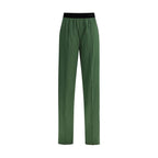 Pantaloni in raso di seta stretch