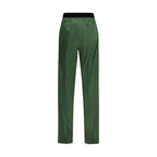 Pantaloni in raso di seta stretch