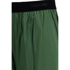 Pantaloni in raso di seta stretch