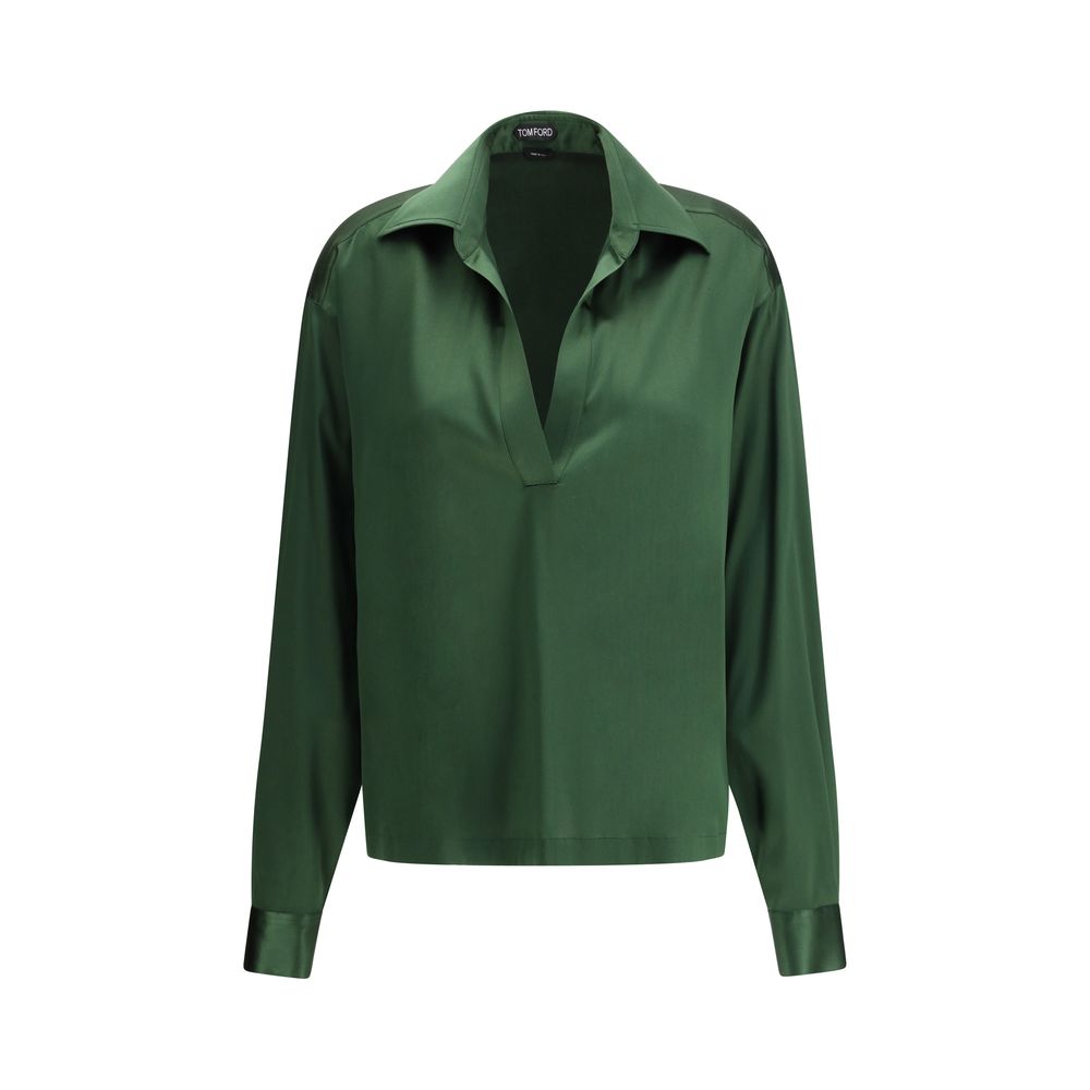 Camicia in seta bicolore