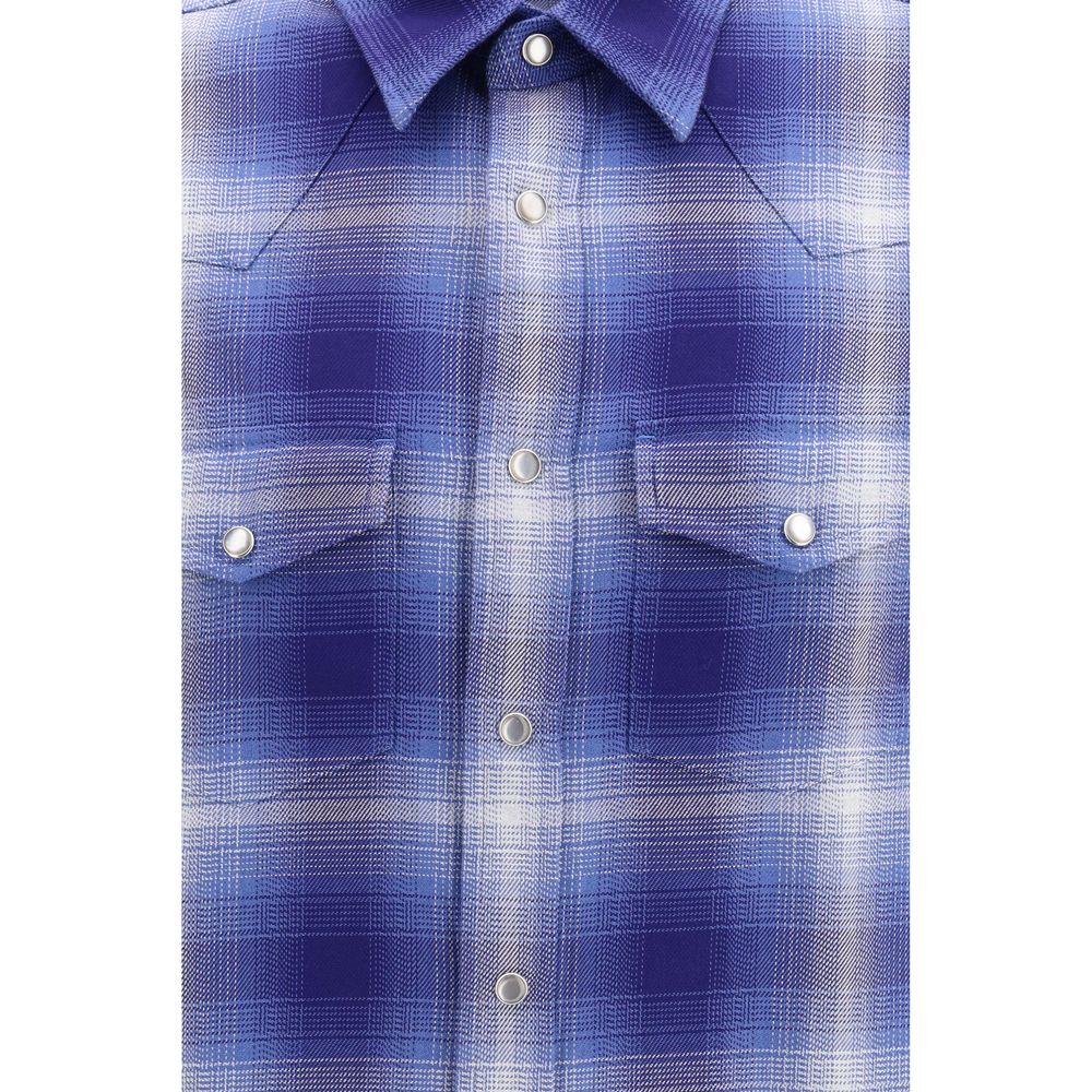 Camicia blu in cotone