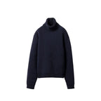 Blue cashmere turtleneck sweater