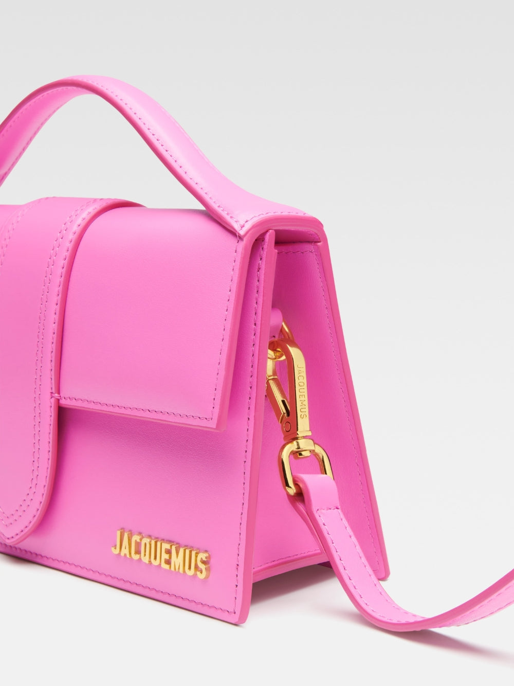 Le Grand Bambino neon pink leather bag