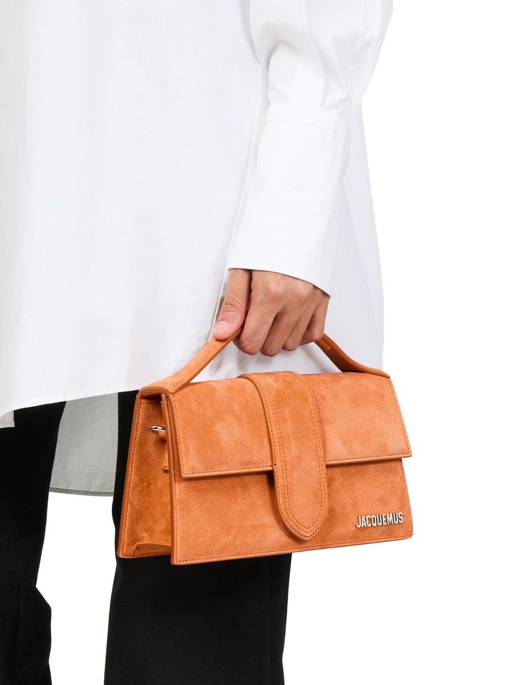 Le Grand Bambino terracotta leather top handle bag
