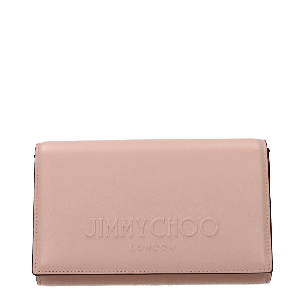 Pink leather clutch bag