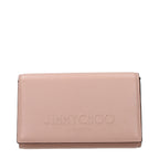 Pink leather clutch bag