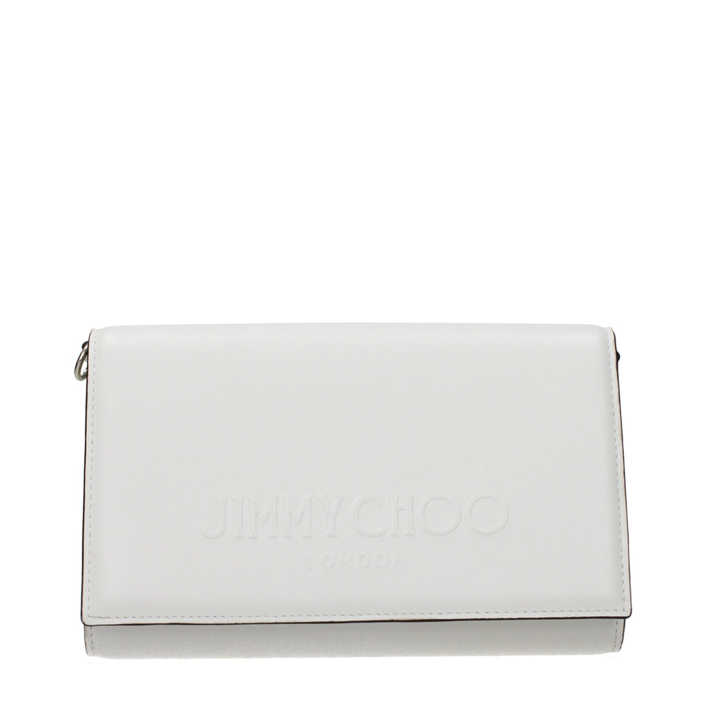 White leather clutch bag